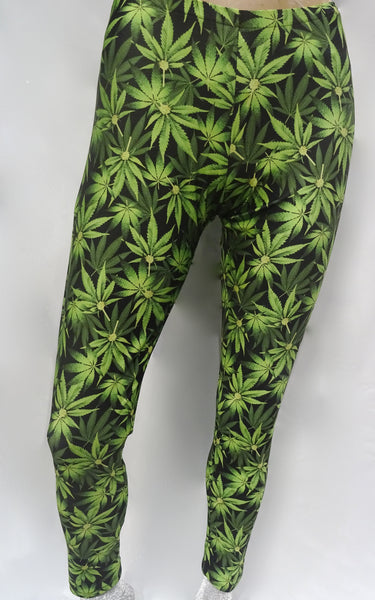 Green Marijuana Leggings