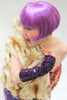 Our model is wearing the 1920's Bob wig in Purple.
