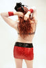 Our model is wearing the Long Sequins Tube Top or Skirt in Red.