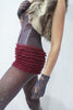Our model is wearing the Ruffle Underwear in Maroon.