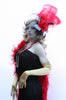 Our model is wearing the gold satin opera gloves.