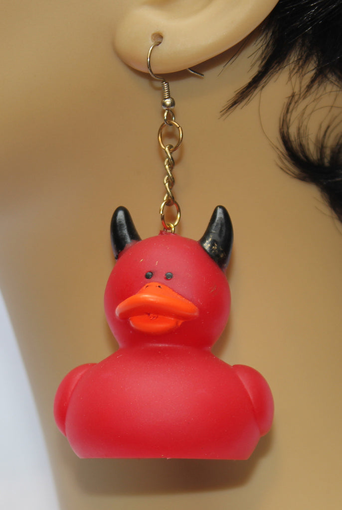 Devil Rubber Ducky Earrings - Piedmont Boutique