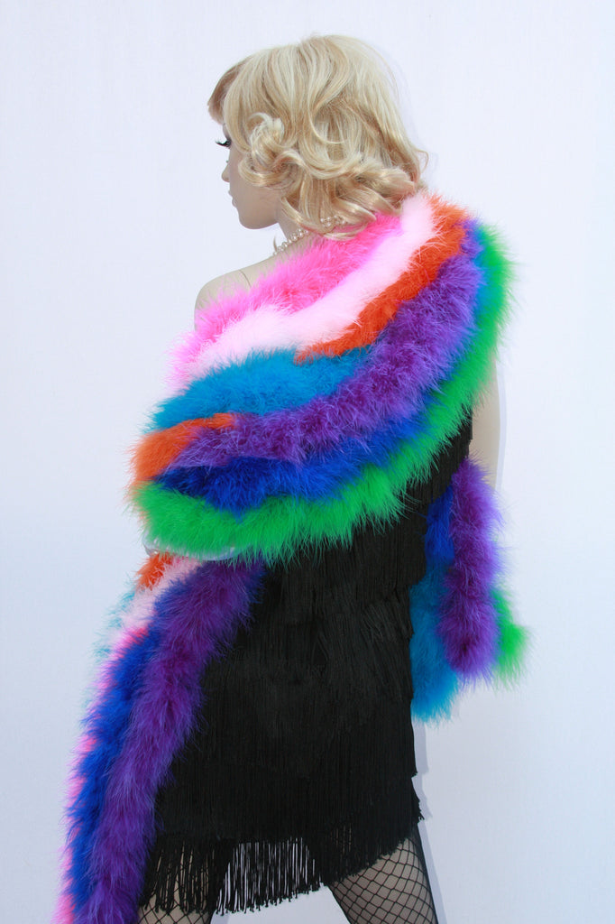 Two-Tone Feather Boa - More Colors - Light Pink/Black/White